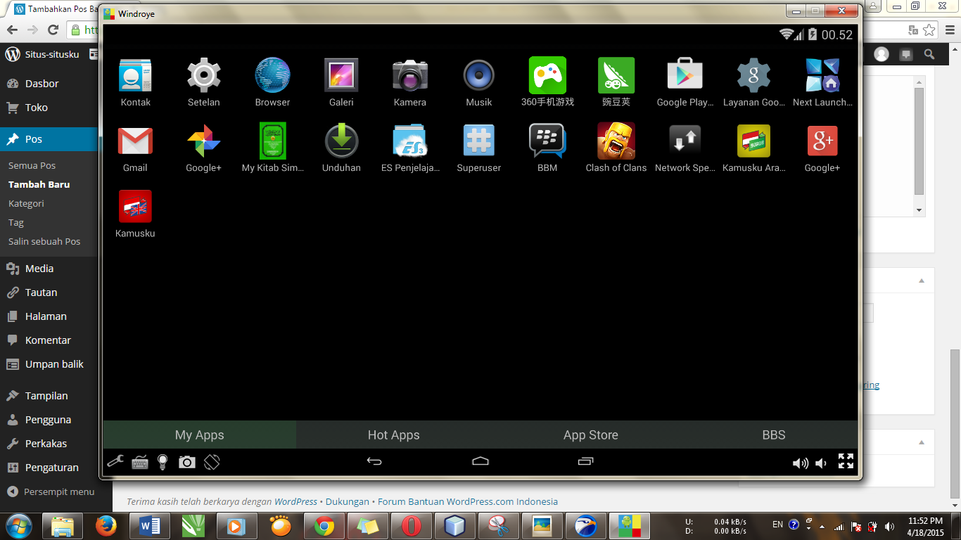 Review Windroye, Android Dalam PC Windows.