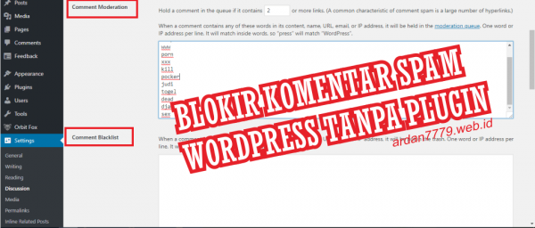 Cara Sederhana Menyaring Komentar Spam di Wordpress Tanpa Plugin main