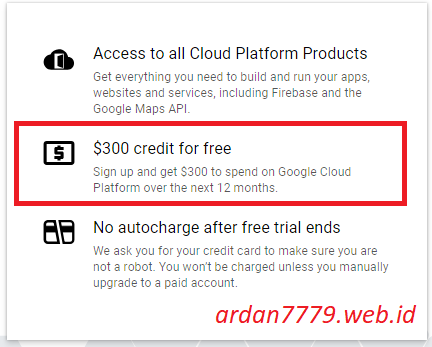 Cara Mendaftar GCP (Google Cloud Platform) Free Credits $300 USD