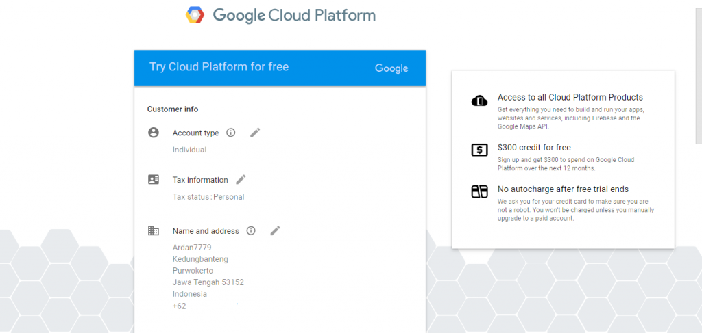 Cara Mendaftar GCP (Google Cloud Platform) Free Credits $300 USD