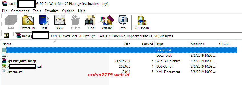 Hasil File BACKUP Dari Cyberpanel di Google Cloud Platform (GCP)