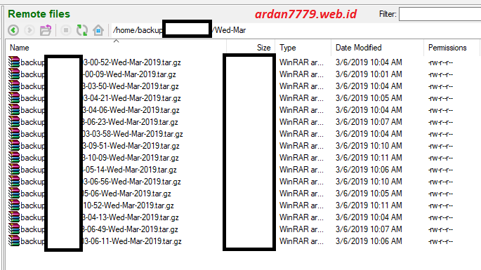 Hasil File BACKUP Dari Cyberpanel di Google Cloud Platform (GCP)