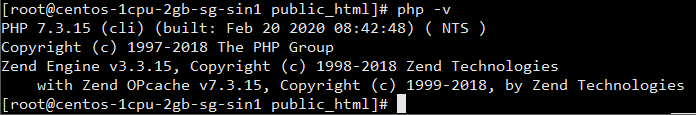 PHP di Shell SSH sudah menggunakan versi 7.3